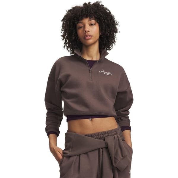 Under Armour Dam/Kvinnor Rival Cropped Half Zip Sweatshirt