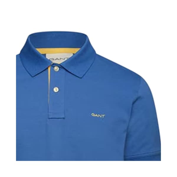 Gant Pikétröja med kontrastlogotyp för män