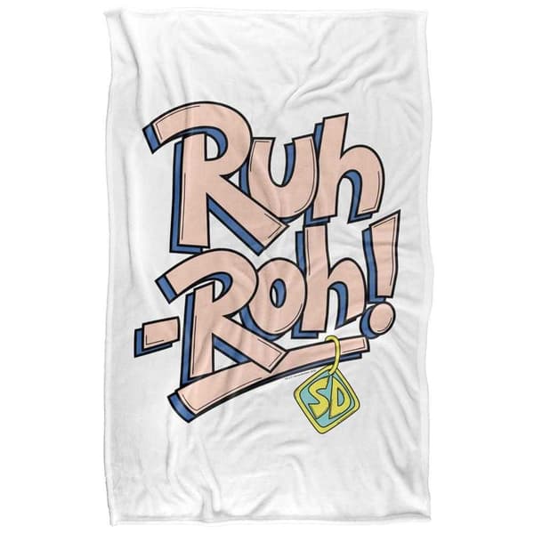 Scooby Doo Ruh Roh! Text Soft Touch Blanket