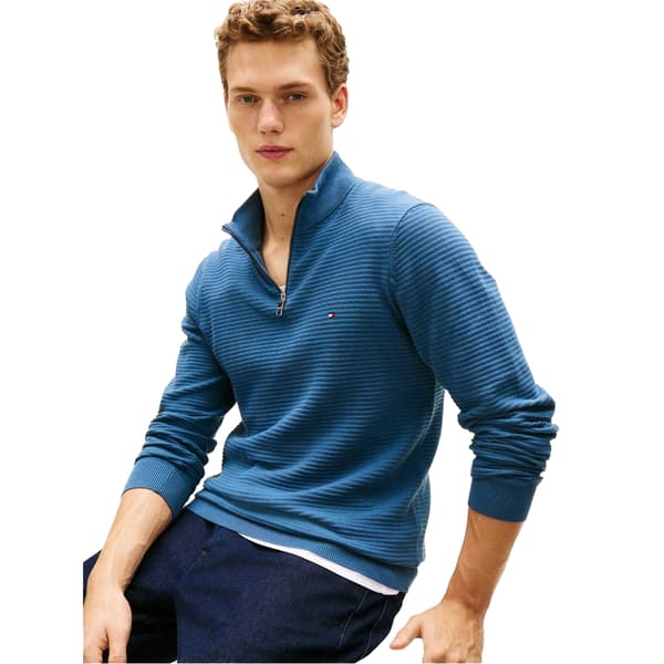 Tommy Hilfiger Mens Zip Neck Regular Jumper