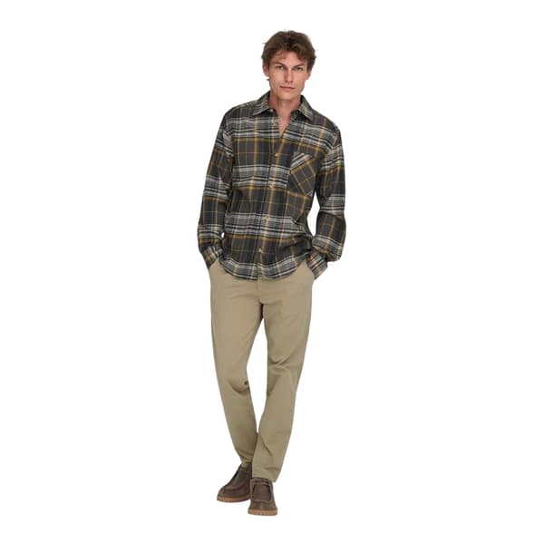Only Mens Solid Chinos