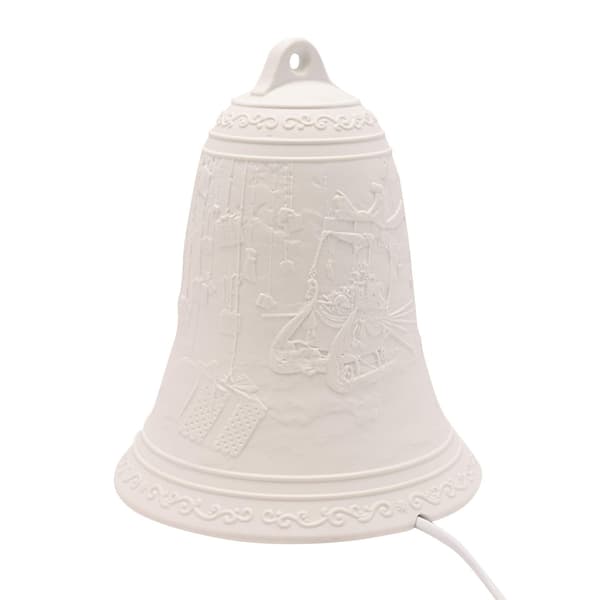 Vit porslinsjulklocklampa