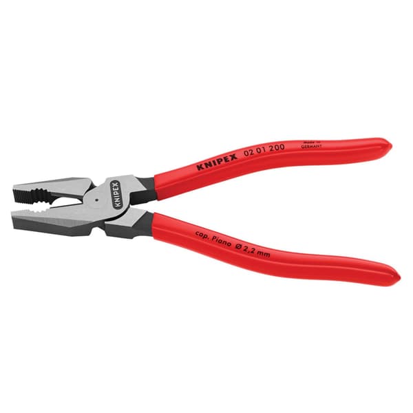Knipex 02 01 Series High Leverage Combination Pliers, Plastic Coated Grip