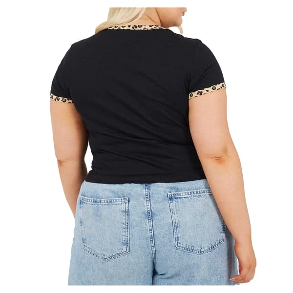 Brave Soul Dam Leopardmönstrad Plus T-shirt