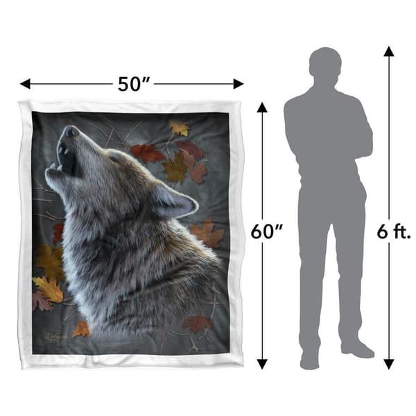 JQ Licensing Jlo Silky Howling Wolf Supersoft Blanket