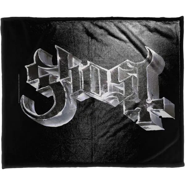 Ghost Sherpa Fleece Chrome Logo Blanket