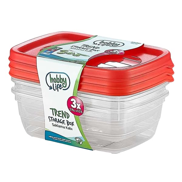 Hobby Life Rektangulär matlåda (3-pack)