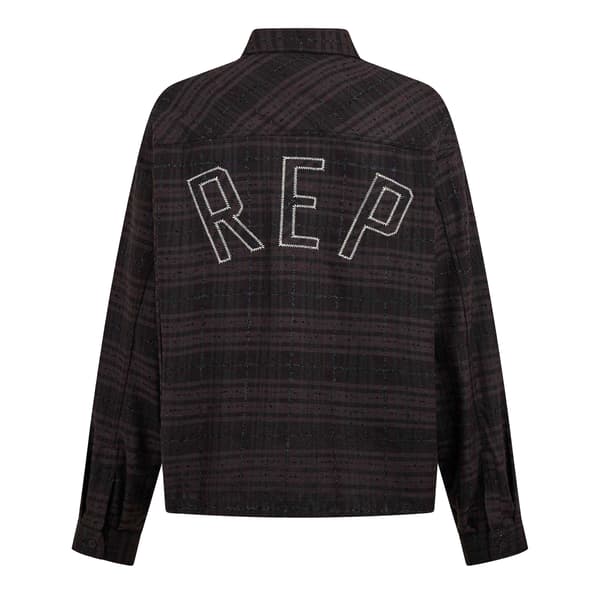Represent Mens Plaid Button-Down Modern Overshirt