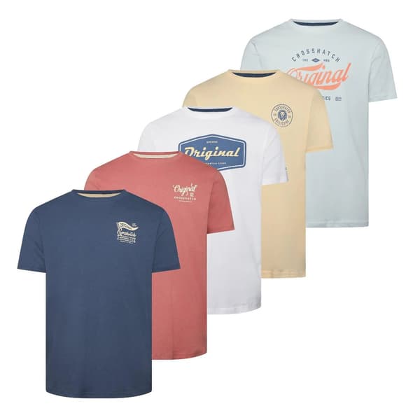 Crosshatch Tranplex T-shirt för män (5-pack)