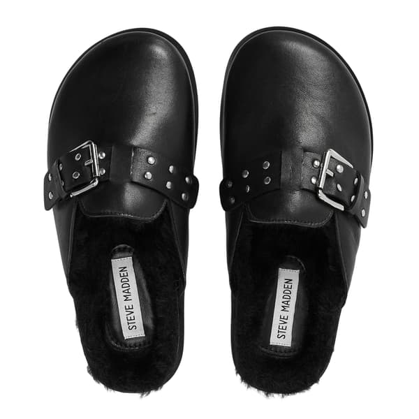 Steve Madden Dam/Kvinnor Evergreen Mocka Spänne Detalj Platta Träskor
