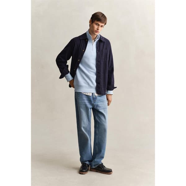 Gant Herr Half Zip Tröja med Broderad Logotyp