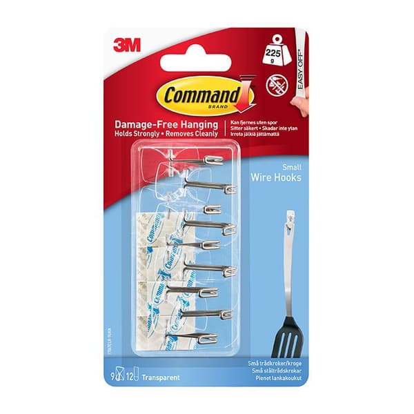 Command 17067CLR-9 Clear Small Wire Hooks Value Pack 225g 9pk