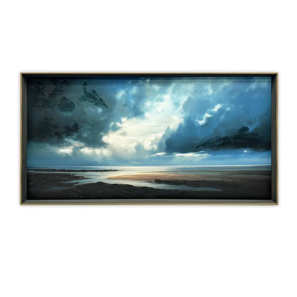 Jago Thomas Seashore Storm Clouds ll Hand-Painted Framed Canvas Print