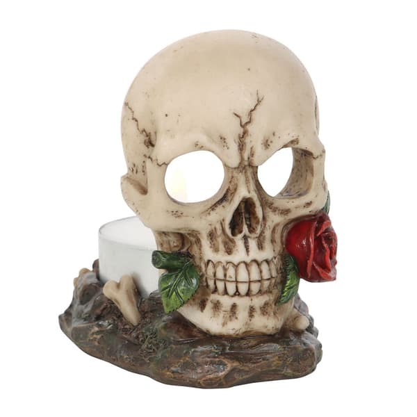 Something Different Skull Rose Tealight Holder
