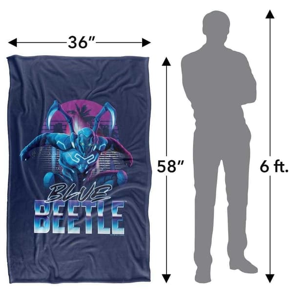 Blue Beetle City Protector Soft Touch Blanket