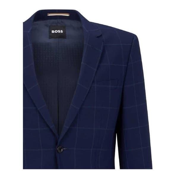 Boss Mens Plaid Lapel Collar Blazer