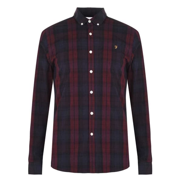 Farah Mens Checked Cotton Button-Down Shirt