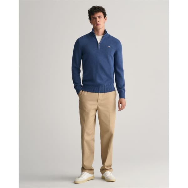 Gant Mens Micro Textured Half Zip Sweatshirt