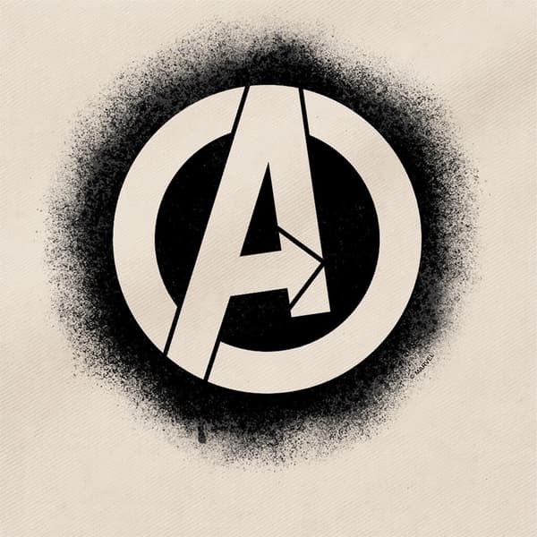 Avengers Stencil Logotyp Tygväska
