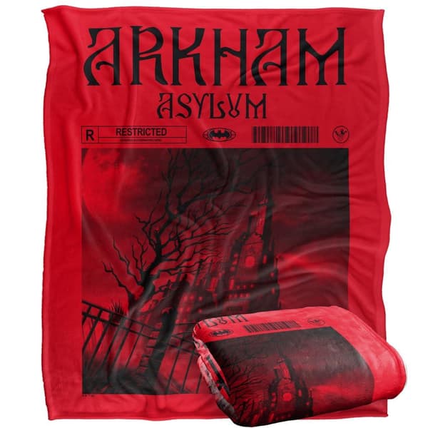 Batman Arkham Asylum Silkeslen Grafiskt Tryckt Pläd