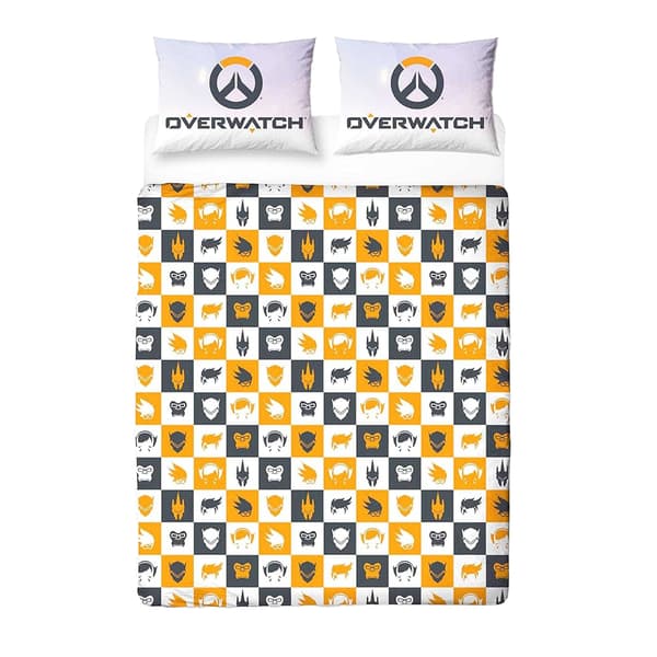 Överkast Overwatch Ät Sov Karaktär Vändbart Påslakanset