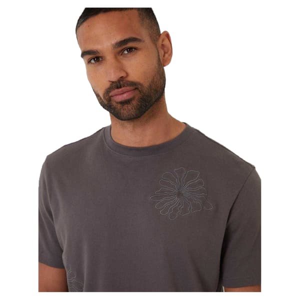 Threadbare Mens Embroidered Flower Regular T-Shirt