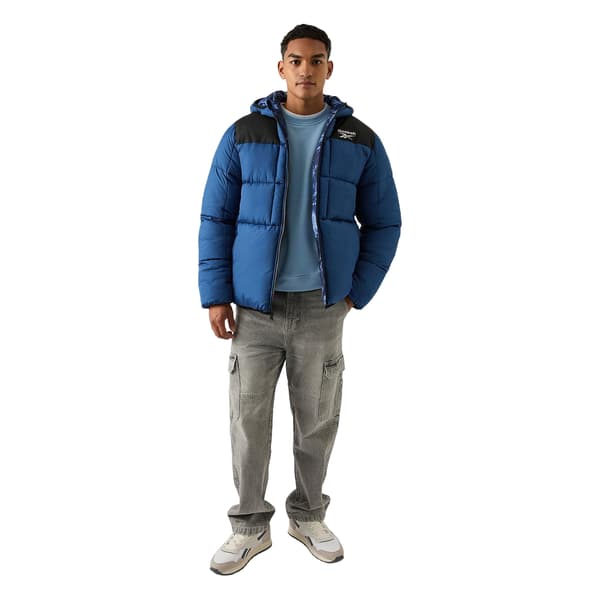 Reebok Mens Colour Block Reversible Puffer Jacket