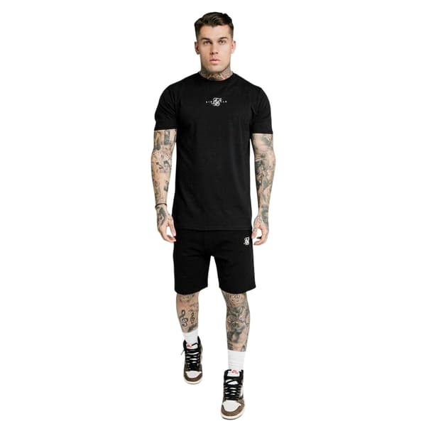 SikSilk Herr Essential Broderad Logotyp Sweatshorts