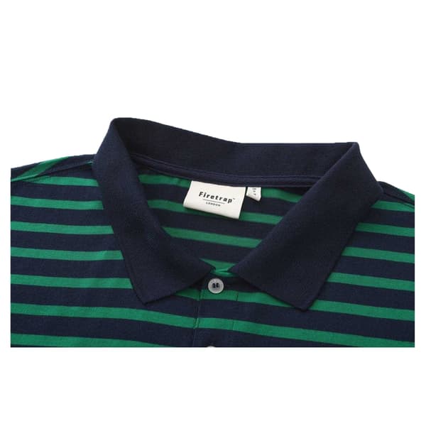 Firetrap Herr Klassisk Randig Pikétröja