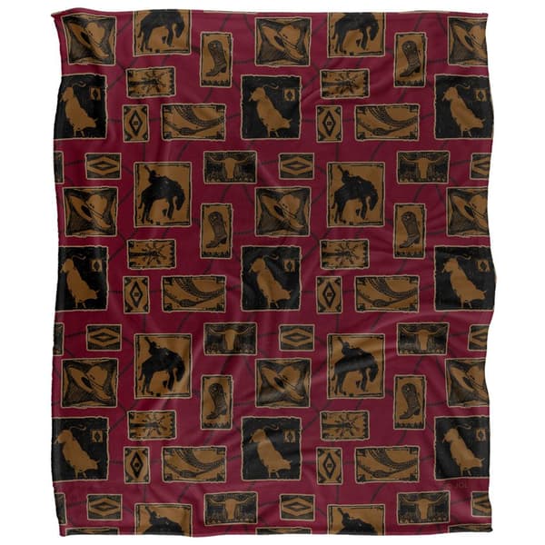 JQ Licensing Rodeo Roundup Silky Patterned Supersoft Blanket