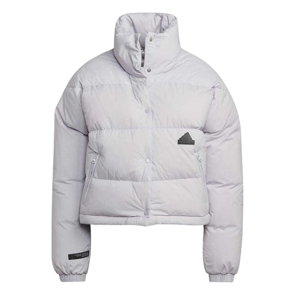 Adidas Dam Mönstrad Ribbad Tungvikts Pufferjacka