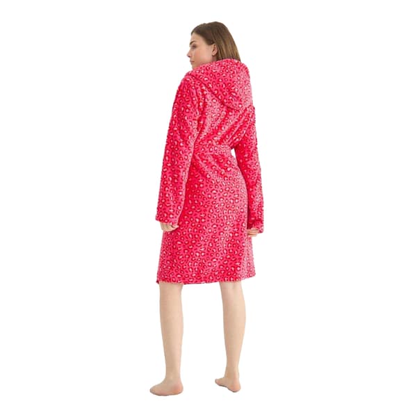 Urban Threads Dam/Kvinnor Leopardmönstrad Fleece Morgonrock