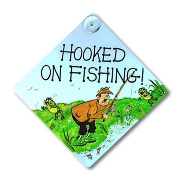 Something Different Hooked On Fishing Fönsterskylt