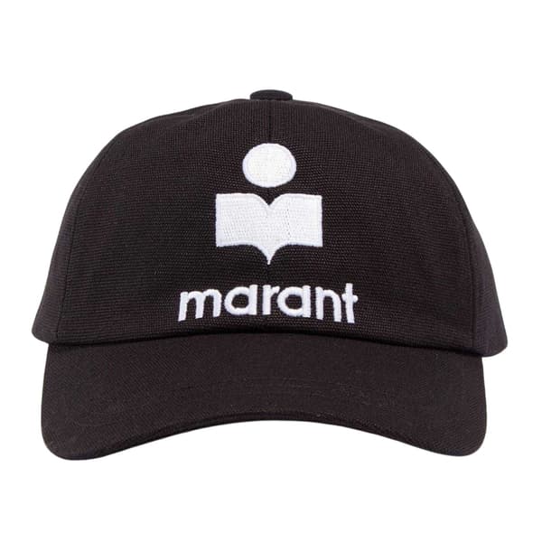 Isabel Marant Dam Tyron Broderad Logotyp Bomullsbasebollkeps