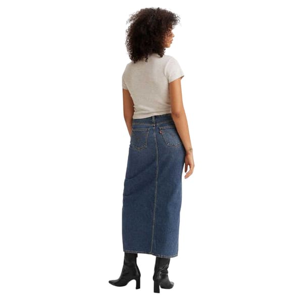 Levis Dam Denim Hög Midja Maxikjol