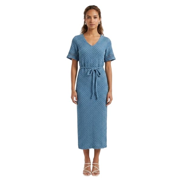 Vero Moda Dam Bubbel V-ringad Midiklänning