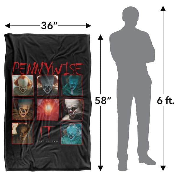 It Chapter 2 Pennywise Squares Soft Touch Blanket
