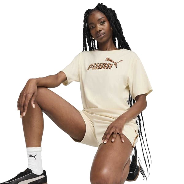 Puma Dam Djurmönstrad Logotyp T-Shirt
