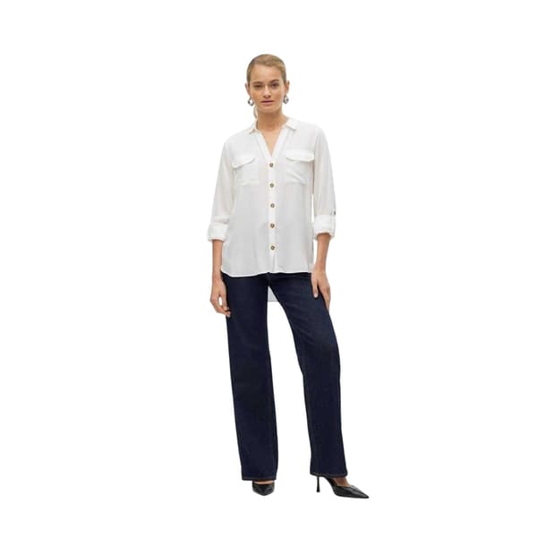 Vero Moda Dam/Kvinnor Regular Roll Sleeve Skjorta