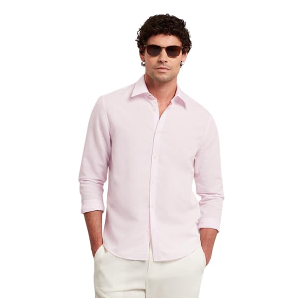 Ted Baker Mens Linen Blend Regular Long-Sleeved Shirt