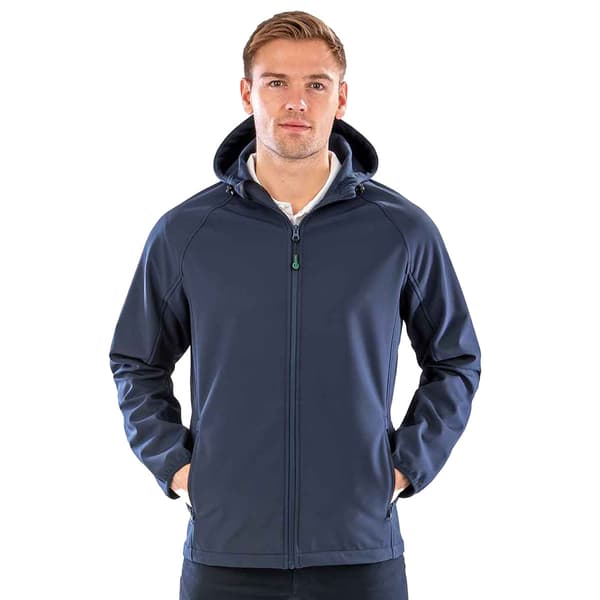 Result Mens Hooded 3 Layer Recycled Soft Shell Jacket