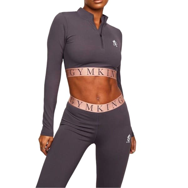 Gym King Dam/Dam Impact Half Zip Crop Top