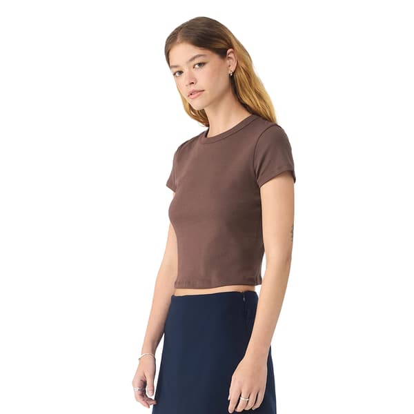 Bella + Canvas Dam/Dam Micro-Rib Croppad Topp