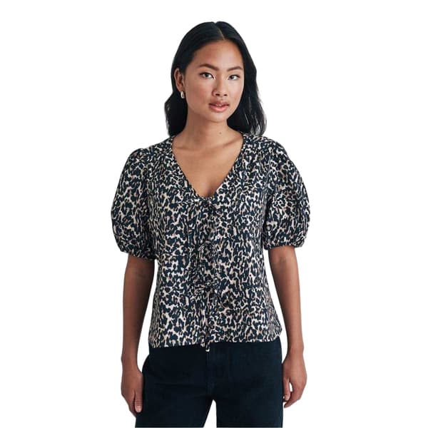 Nobody´s Child Dam Leopardmönstrad Blus med Puffärm