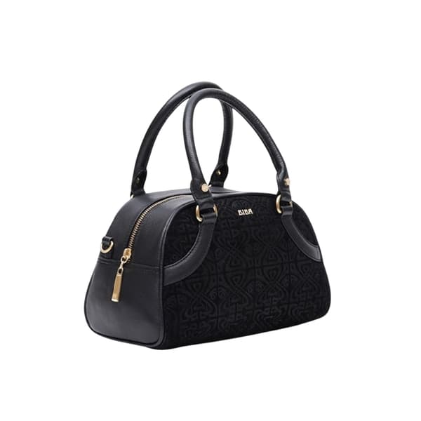 Biba Logo Leather Bowling Bag