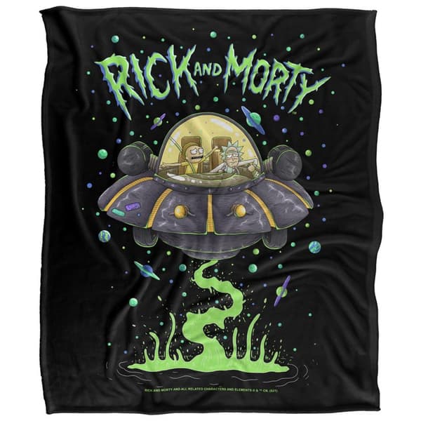 Rick And Morty Drunk Rick Ship Soft Touch Blanket