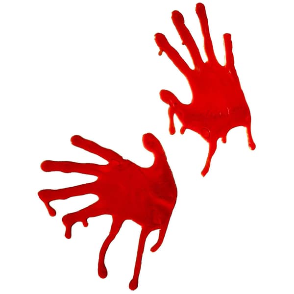 Smiffys Horrible Blooded Hands Window Decoration