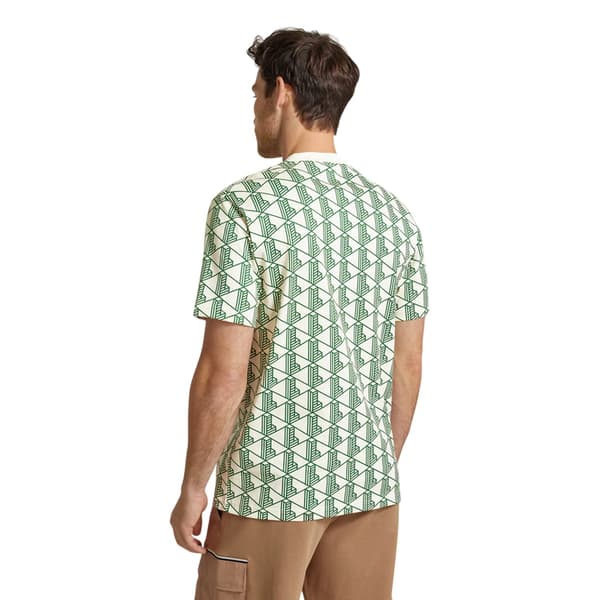 Lacoste Herr T-shirt med heltäckande tryck, normal passform