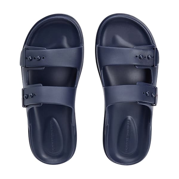 Tommy Hilfiger Mens Logo Double Strap Sliders