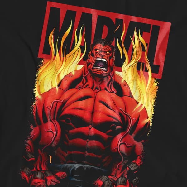 Marvel Unisex Vuxen Röd Hulk Eld T-Shirt